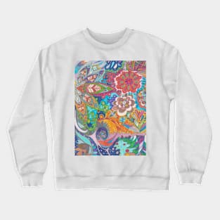 Metallic Floral Doodle Crewneck Sweatshirt